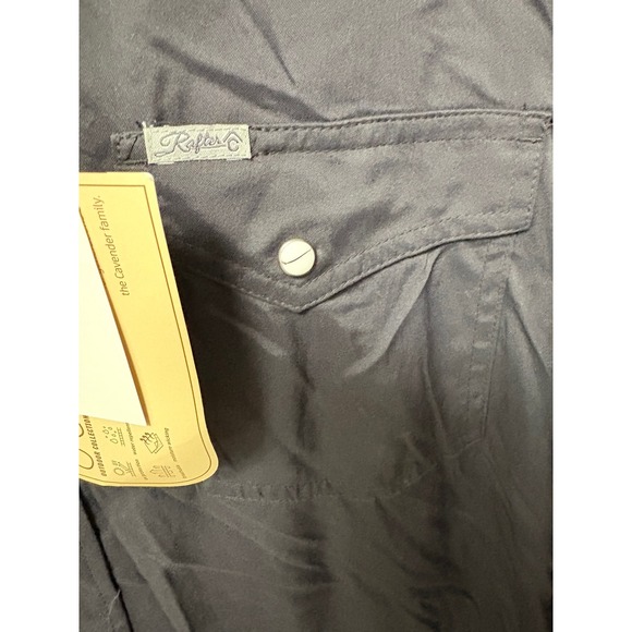 Rafter Outdoors Men's Black Long Sleeve Western Snap Button Shirt Size L Stretch - Picture 2 of 15